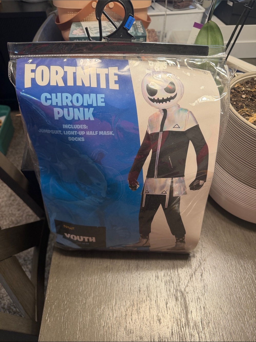 Fortnite Chrome Punk Youth Costume in Holographic Silver